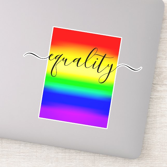 Pegatina Gradiente Ombre del orgullo arcoiris LGBT de igual (Detalle)