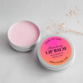 Pegatina Gradiente redondo Naranja rosa Lip Berry Balm Etiq