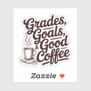 Pegatina Grados y buen profesor de retro de café