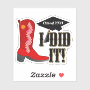 Pegatina Graduación de arranque de Red Cowboy