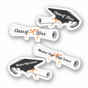 Pegatina Graduación de diploma de licenciado en materia de 