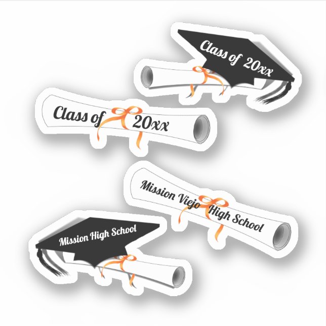 Pegatina Graduación de diploma de licenciado en materia de  (Anverso)