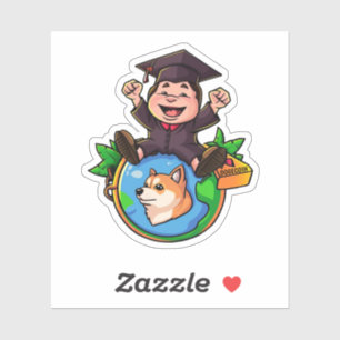 Pegatina Graduación de Dogecoína