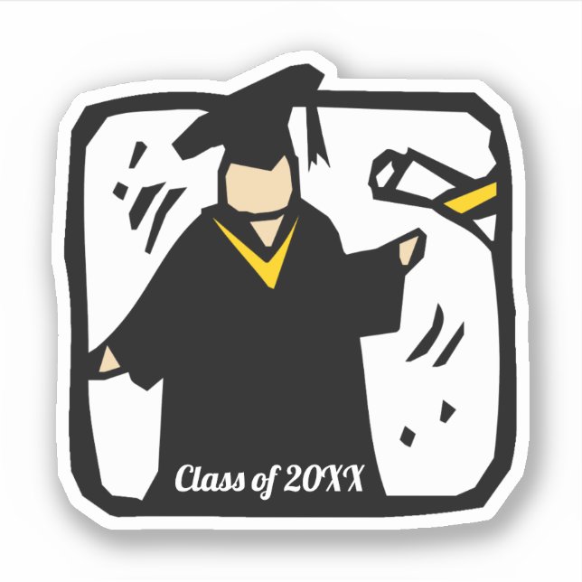 Pegatina Graduación de estudiante de grado (Anverso)