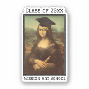 Pegatina Graduación de Gafas de Mona Lisa