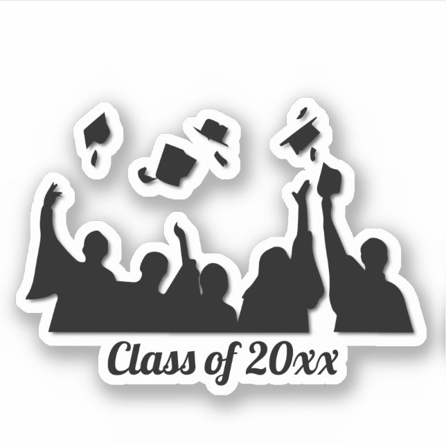Pegatina Graduación de Grad Cap Toss (Anverso)
