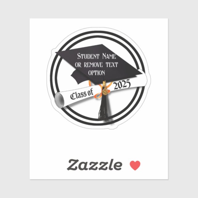 Pegatina Graduación de Grad Cap y Diploma 2025 (Hoja)