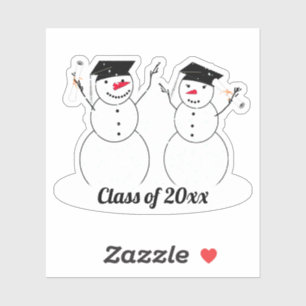 Pegatina Graduación de Grado de Hombres de Nieve