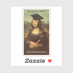 Pegatina Graduación de Grado de la Mona Lisa