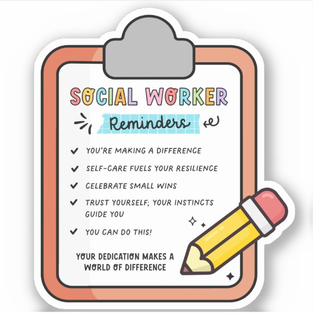 Pegatina Graduación de reconocimiento de trabajador social  (Anverso)