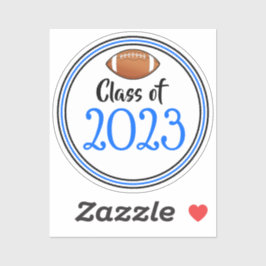 Pegatina Graduación del año de clase de fútbol azul y negro