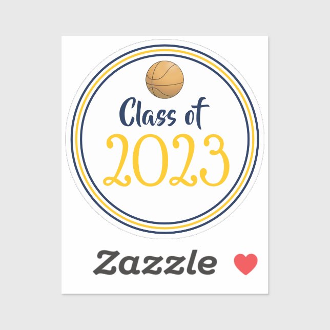 Pegatina Graduación del año de la clase de baloncesto de la (Hoja)