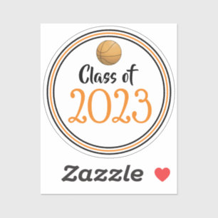 Pegatina Graduación del año de la clase de baloncesto naran