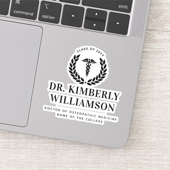 Pegatina Graduación personalizada de la Escuela de Medicina (Detalle)