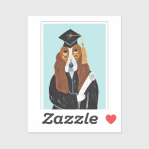 Pegatina Graduado Basset Hound