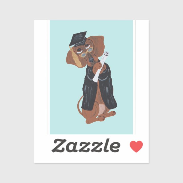 Pegatina Graduado de Dachshund (Hoja)