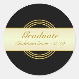 Pegatina Graduado Dorado y Negro