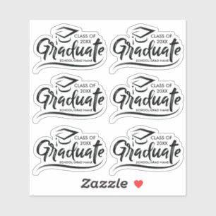 Pegatina Graduado Graduado del año 20XX Personalizado