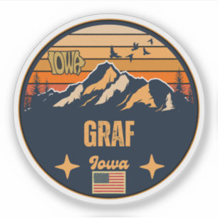 Pegatina Graf, Iowa Ia, Estados Unidos