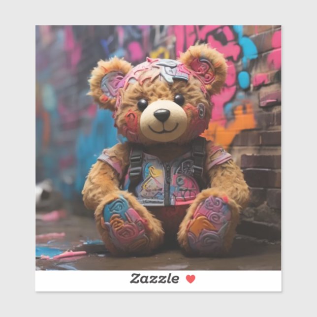 Pegatina Graffiti Bear (Hoja)