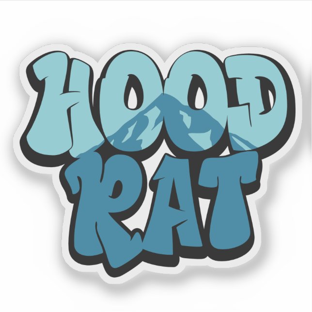 Pegatina Graffiti de Hood Rat Monte Hood Oregon (Anverso)