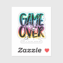 Pegatina Graffiti de joystick de jugador Game over