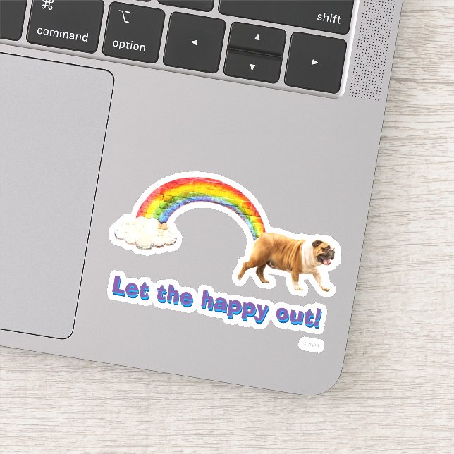 Pegatina Graffiti de perro y arcoiris (Detalle)