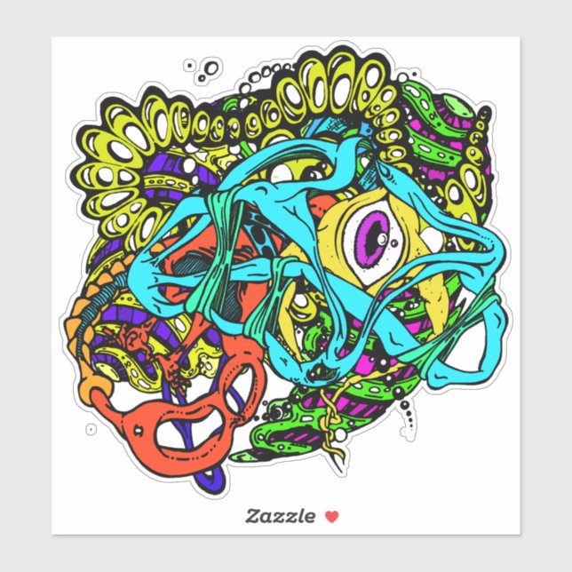 Pegatina Graffiti Street Art Resumen Viaje a la mente (Hoja)