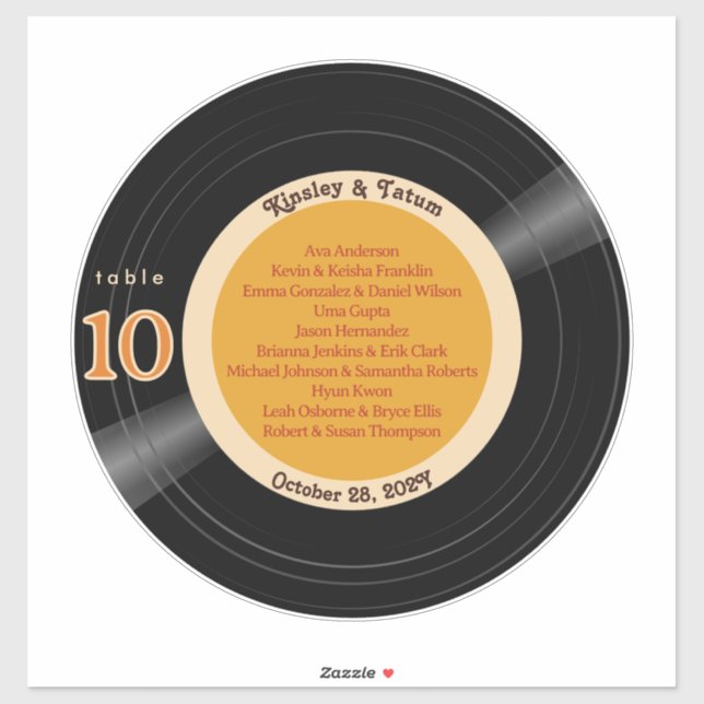 Pegatina Gráfica de asientos de 12" del álbum de grabación  (Hoja)