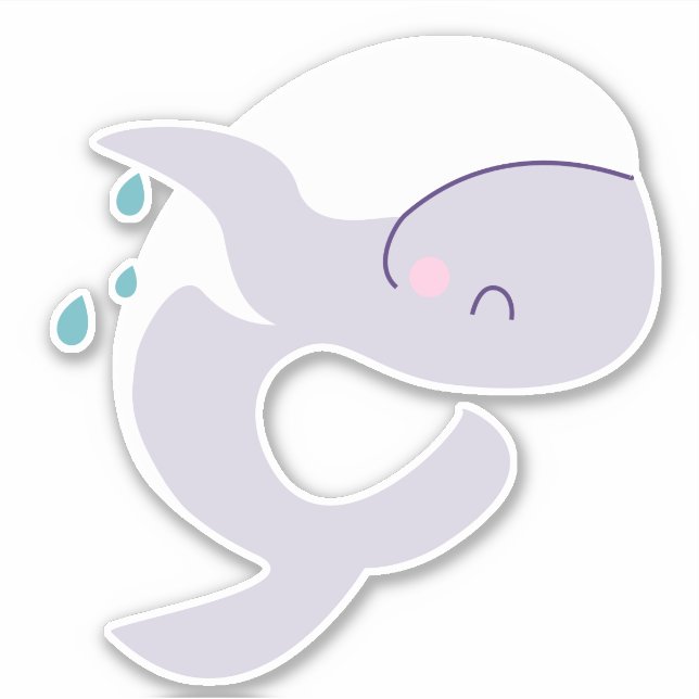 Pegatina Gráfica de ballena de salto lindo (Anverso)