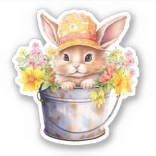 Pegatina Gráfica de conejo para niñas tiempo de primavera f