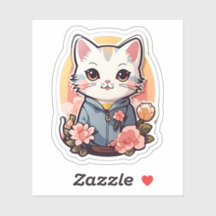 Pegatina Gráfica de gato kawaii