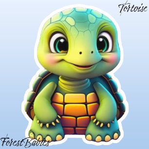 Pegatina Gráfica de Personalizado animal de tortuga de niño