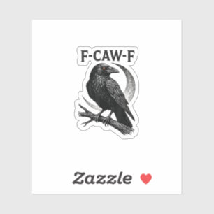 Pegatina Gráfica Retrodivertida de Cuervo F-Caw-F