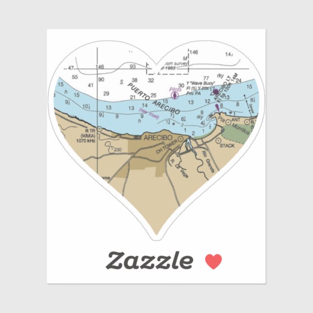 Pegatina Gráfico Arecibo Puerto Rico (Hoja)