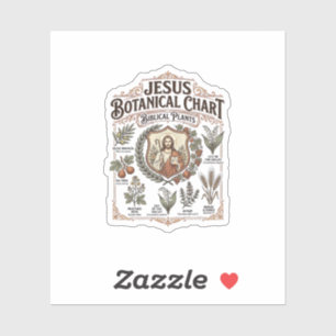 Pegatina Gráfico Botánico Jesús Plantas Bíblicas Jesús Bota