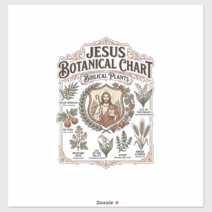 Pegatina Gráfico Botánico Jesús Plantas Bíblicas Jesús Bota