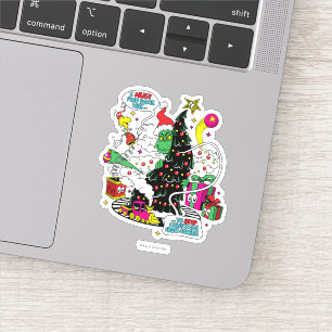 Pegatina Gráfico colorido de Navidad de Grinch