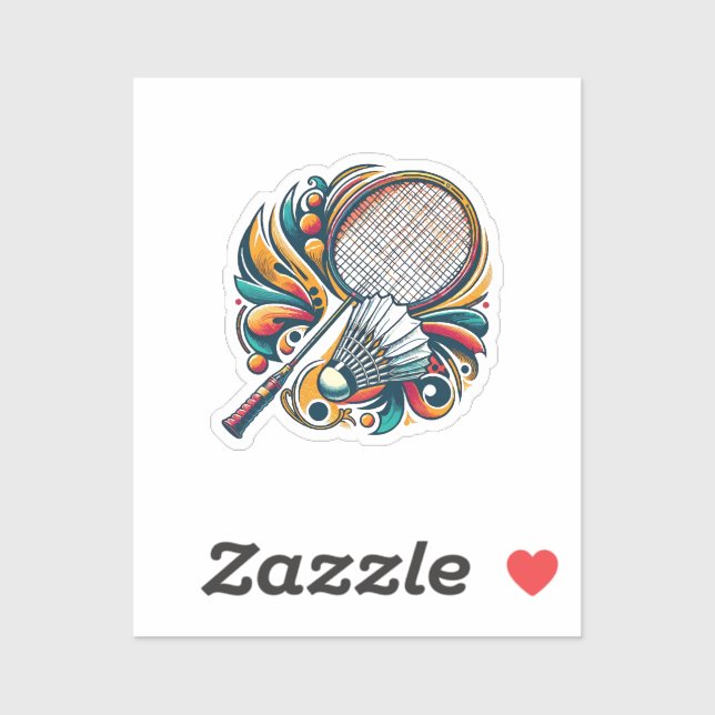 Pegatina Gráfico de Badminton (Hoja)
