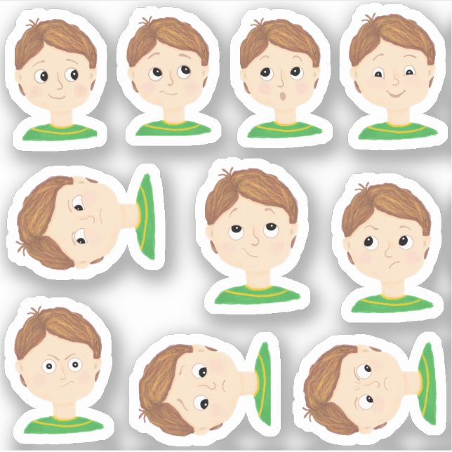 Pegatina Gráfico de emociones de mis sentimientos (Anverso)