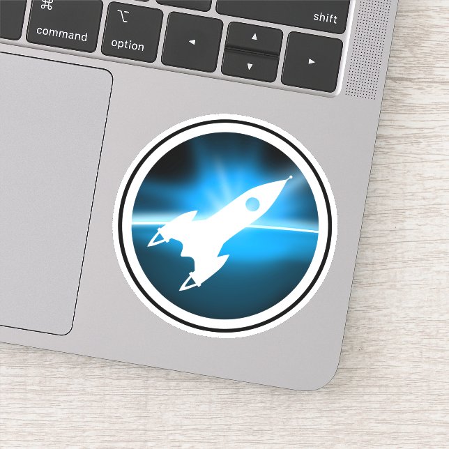 Pegatina Gráfico de envío de cohetes retro (Detalle)