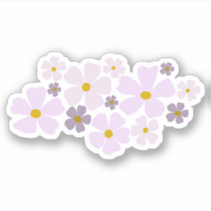 Pegatina Gráfico de flores rosadas y púrpuras