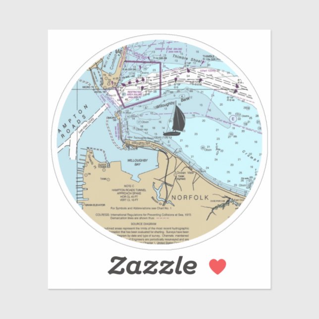 Pegatina Gráfico de Norfolk Virginia (Hoja)