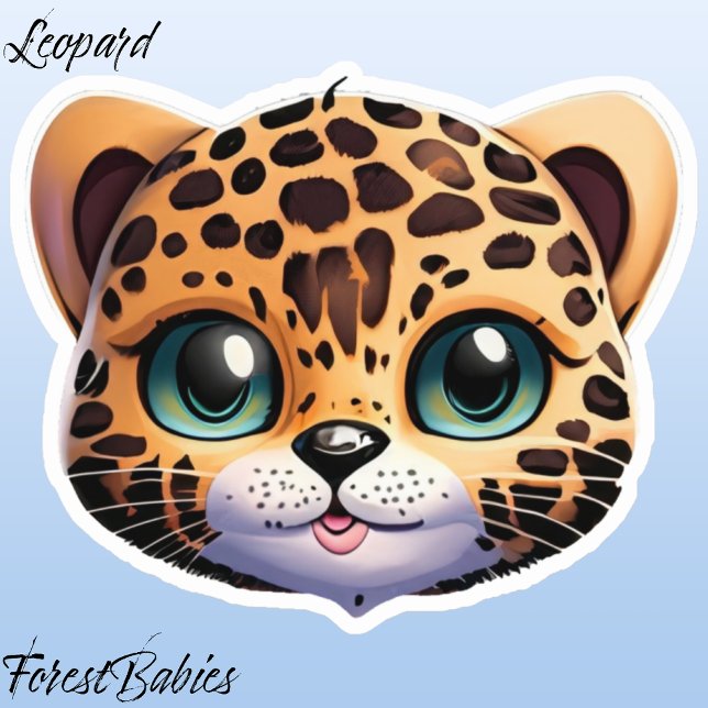 Pegatina Gráfico de Personalizado animal de leopard Jungle  (Leopard ForestBabies Sticker)
