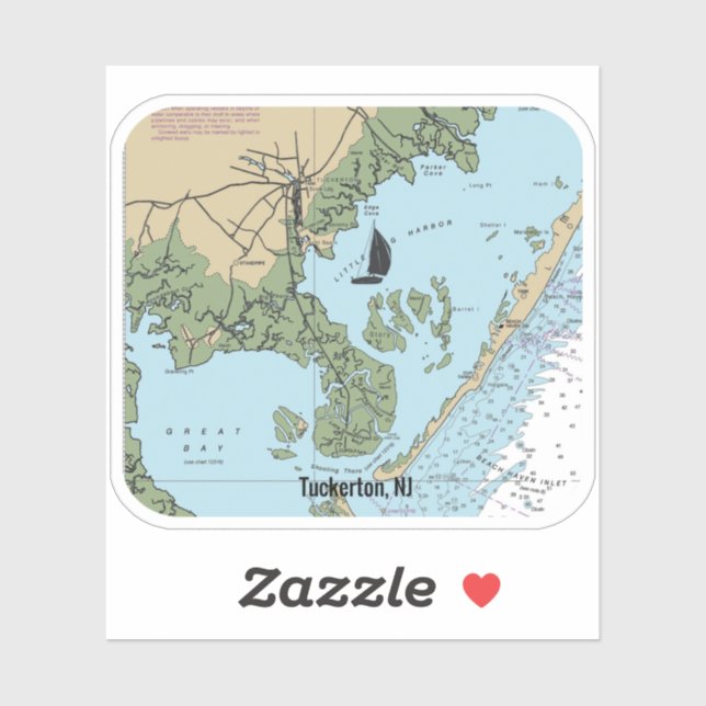 Pegatina Gráfico de Tuckerton NJ (Hoja)