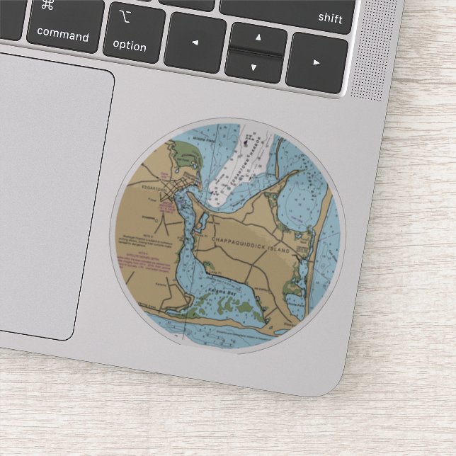 Pegatina Gráfico de viñedos de Marthas y Chappaquiddick (Detalle)