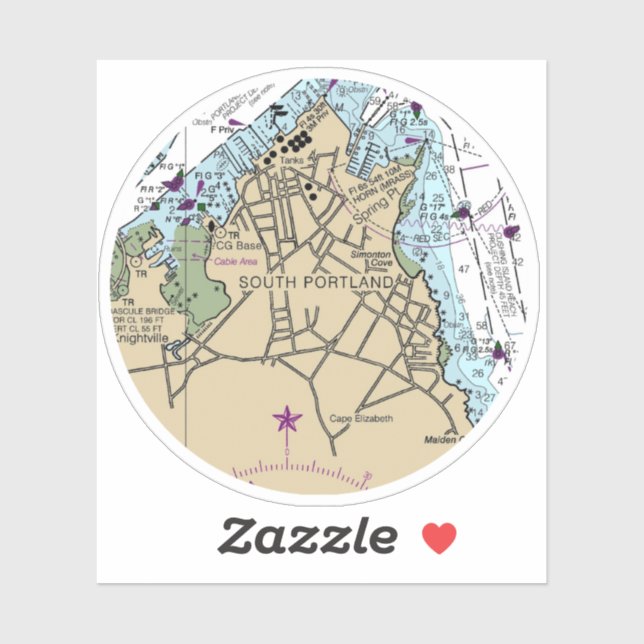 Pegatina Gráfico ME del Portland Sur (Hoja)