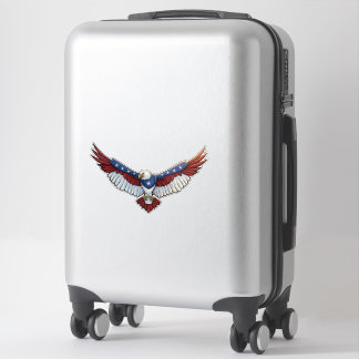 Pegatina Gráfico Patriótico del Águila en Vuelo – Rojo Blan