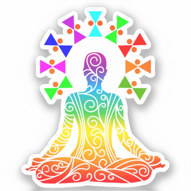 Pegatina Gráficos del día del yoga (Anverso)