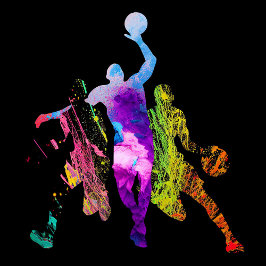 Pegatina grafiti de baloncesto Silueta de jugador de balonc